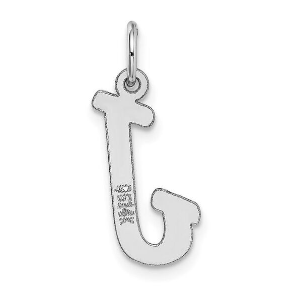 14k White Gold, Madison Collection, Medium Script Initial J Pendant - Picture 3 of 5